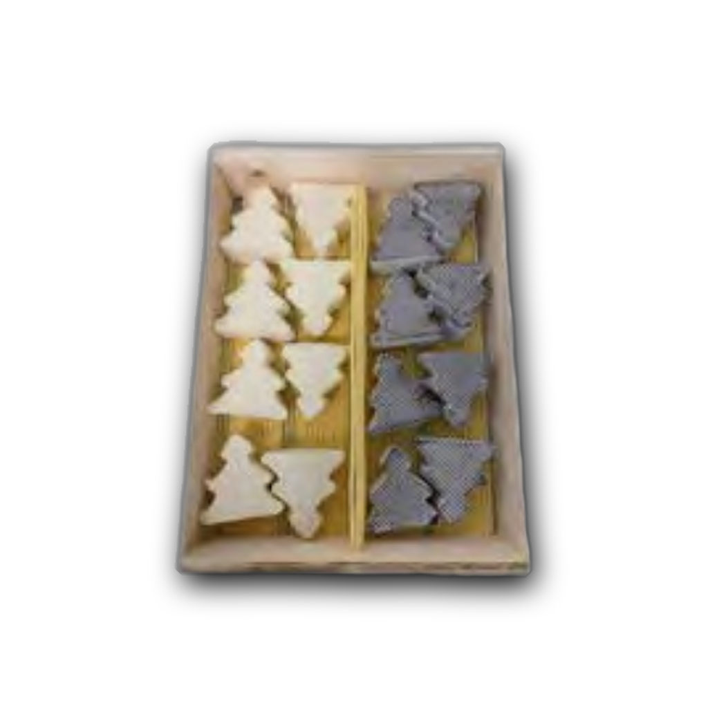 Cajita de 16 Arbolitos de Queso Mix Moho Blanco y Ceniza 60 g