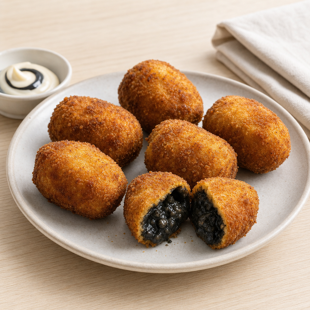 Croqueta Artesana de Calamar en Su Tinta (sin Gluten)