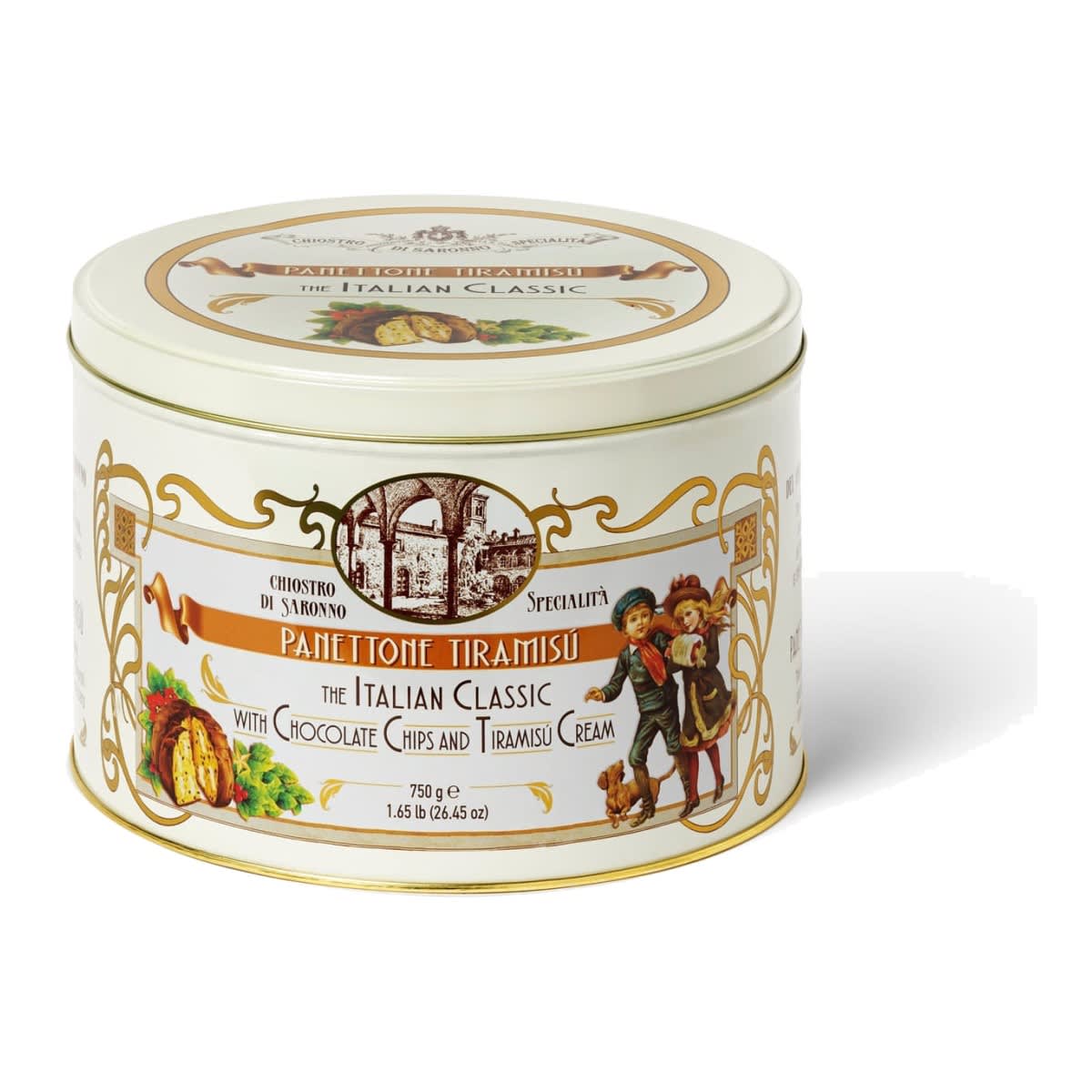Panettone Choco i Tiramisú Llauna Vintage Beige 750 g