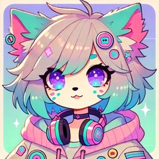DALL E_2025_01_14_04_19_52_A_square_avatar_of_a_cute_female_Web3_KOL_with_dog_fox_traits_inspired_by_a_colorful_and_energetic_cyber_tech_style_The_character_has_short_fluffy