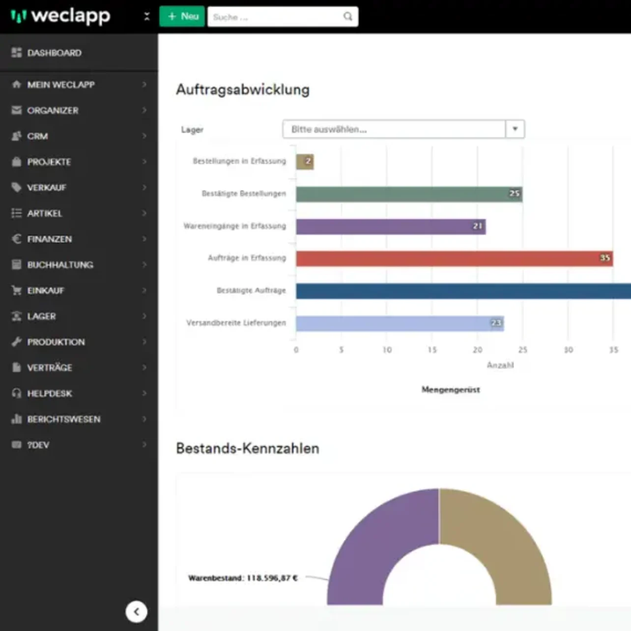 weclapp screenshot