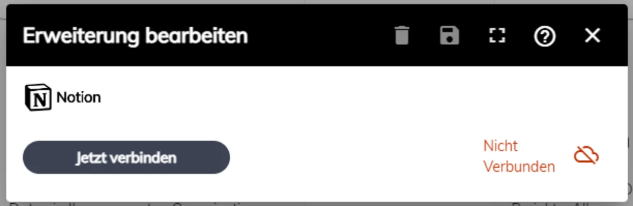 notion Verbindungseinstellungen