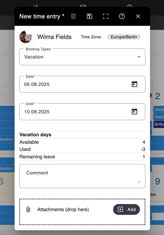 Digitaler Urlaubsantrag in PlainStaff