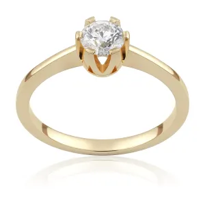Pierścionek zaręczynowy z żółtego złota z diamentem laboratoryjnym True Love 0,40 ct