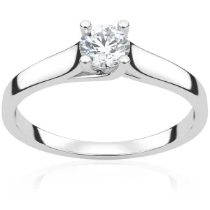 Pierścionek zaręczynowy z białego złota z diamentem laboratoryjnym Spring Rose 0,30 ct