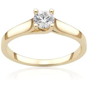 Pierścionek zaręczynowy z żółtego złota z diamentem laboratoryjnym Spring Rose 0,30 ct