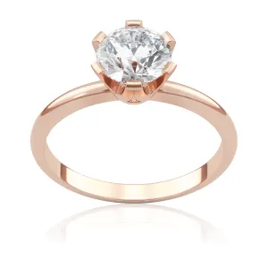 Pierścionek zaręczynowy z różowego złota z diamentem laboratoryjnym Simple Love 1,00 ct