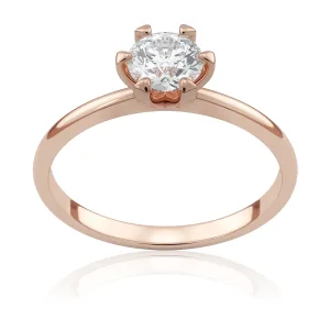 Pierścionek zaręczynowy z różowego złota z brylantem Beloved Six 0,50 ct