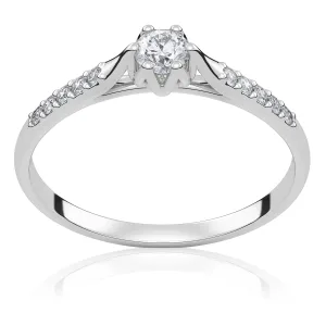 Pierścionek zaręczynowy z białego złota z brylantami Wonder 0,22 ct