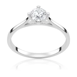 Pierścionek zaręczynowy z białego złota z diamentem laboratoryjnym Perfect 0,40 ct
