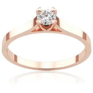 Pierścionek zaręczynowy z różowego złota z brylantem Golden Tulip 0,18 ct