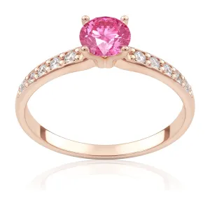 Pierścionek zaręczynowy z różowego złota z różowym szafirem i brylantami Eternal 0,63 ct