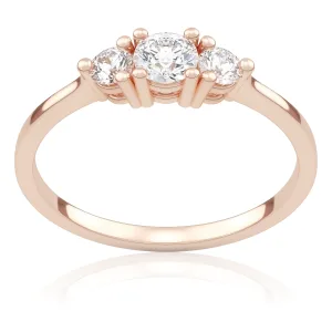 Pierścionek zaręczynowy z różowego złota z brylantami Queen 0,40 ct