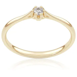 Pierścionek zaręczynowy z żółtego złota z diamentem Bloom 0,08 ct