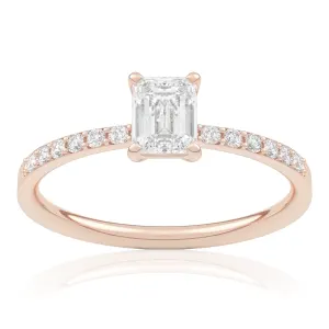 Pierścionek zaręczynowy z różowego złota z brylantami Aurora 0,60 ct 