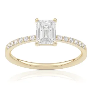 Pierścionek zaręczynowy z żółtego złota z brylantami Aurora 0,80 ct 