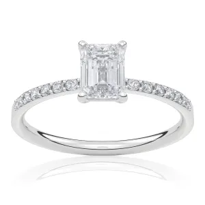 Pierścionek zaręczynowy z białego złota z brylantami Aurora 0,80 ct 