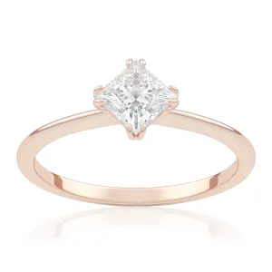 Pierścionek zaręczynowy z różowego złota z diamentem Milady 0,50ct