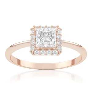 Pierścionek zaręczynowy z różowego złota z brylantami Empress 0,62 ct