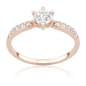 Pierścionek zaręczynowy z różowego złota z brylantami Royal 0,56 ct