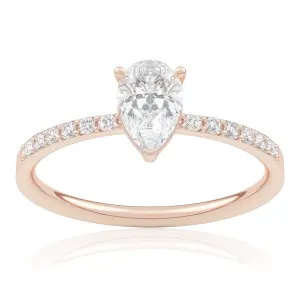 Pierścionek zaręczynowy z różowego złota z brylantami Muse 0,60 ct