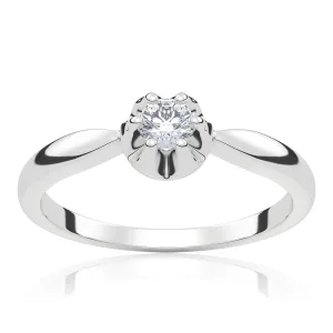 Pierścionek zaręczynowy z białego złota z brylantem Pure Lily 0,14 ct