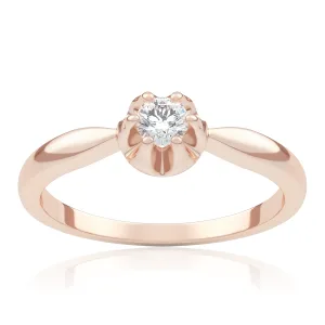 Pierścionek zaręczynowy z różowego złota z brylantem Pure Lily 0,14 ct