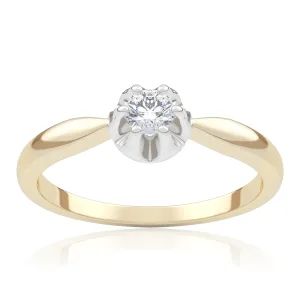 Pierścionek zaręczynowy z żółtego złota z brylantem Pure Lily 0,14 ct