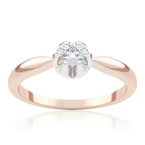 Pierścionek zaręczynowy z różowego złota z brylantem Pure Lily 0,14 ct