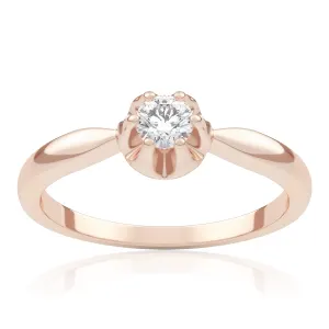 Pierścionek zaręczynowy z różowego złota z brylantem Pure Lily 0,18 ct