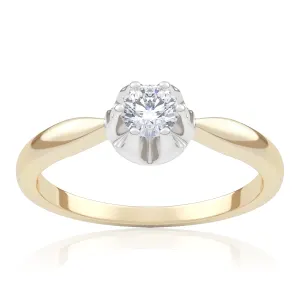 Pierścionek zaręczynowy z żółtego złota z brylantem Pure Lily 0,23 ct