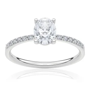 Pierścionek zaręczynowy z białego złota z brylantami Beauty 0,80 ct