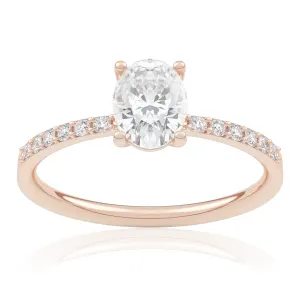 Pierścionek zaręczynowy z różowego złota z brylantami Beauty 0,80 ct