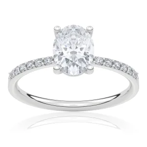 Pierścionek zaręczynowy z białego złota z brylantami Beauty 1,10 ct