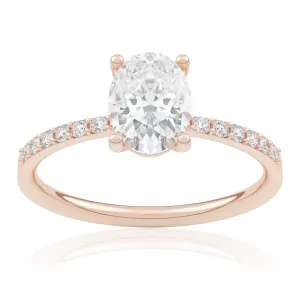 Pierścionek zaręczynowy z różowego złota z brylantami Beauty 1,10 ct