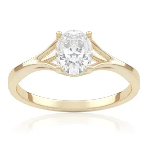 Pierścionek zaręczynowy z żółtego złota z diamentem Promise 0,70 ct