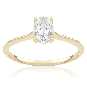 Pierścionek zaręczynowy z żółtego złota z diamentem laboratoryjnym Jewel 0,50 ct