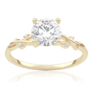 Pierścionek zaręczynowy z żółtego złota z diamentami laboratoryjnymi Rosie 1,01 ct