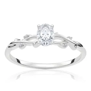Pierścionek zaręczynowy z białego złota z brylantami Roselle 0,31 ct