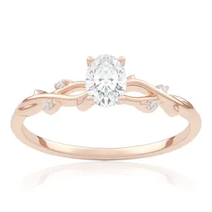 Pierścionek zaręczynowy z różowego złota z brylantami Roselle 0,31 ct