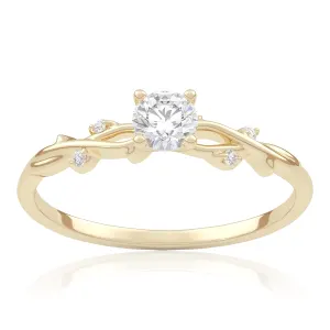 Pierścionek zaręczynowy z żółtego złota z brylantami Rosie 0,23 ct 