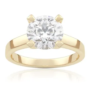 Pierścionek zaręczynowy z żółtego złota z diamentem laboratoryjnym Classic Four 2,00 ct