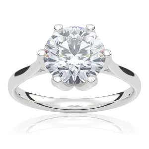 Pierścionek zaręczynowy z białego złota z diamentem laboratoryjnym Bloom 2,00ct