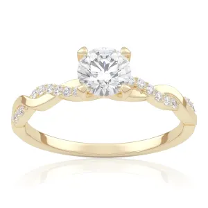 Pierścionek zaręczynowy z żółtego złota z brylantami Willow 0,56 ct