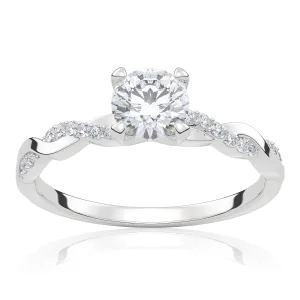 Pierścionek zaręczynowy z białego złota z brylantami Willow 0,56 ct