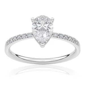 Pierścionek zaręczynowy z białego złota z brylantami Muse 0,80 ct