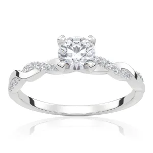 Pierścionek zaręczynowy z białego złota z brylantami Willow 0,46 ct