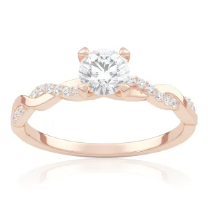 Pierścionek zaręczynowy z różowego złota z diamentami laboratoryjnymi Willow 0,46 ct