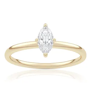 Pierścionek zaręczynowy z żółtego złota z diamentem laboratoryjnym Sunna 0,30 ct