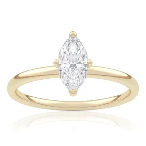 Pierścionek zaręczynowy z żółtego złota z diamentem laboratoryjnym Sunna 0,50 ct